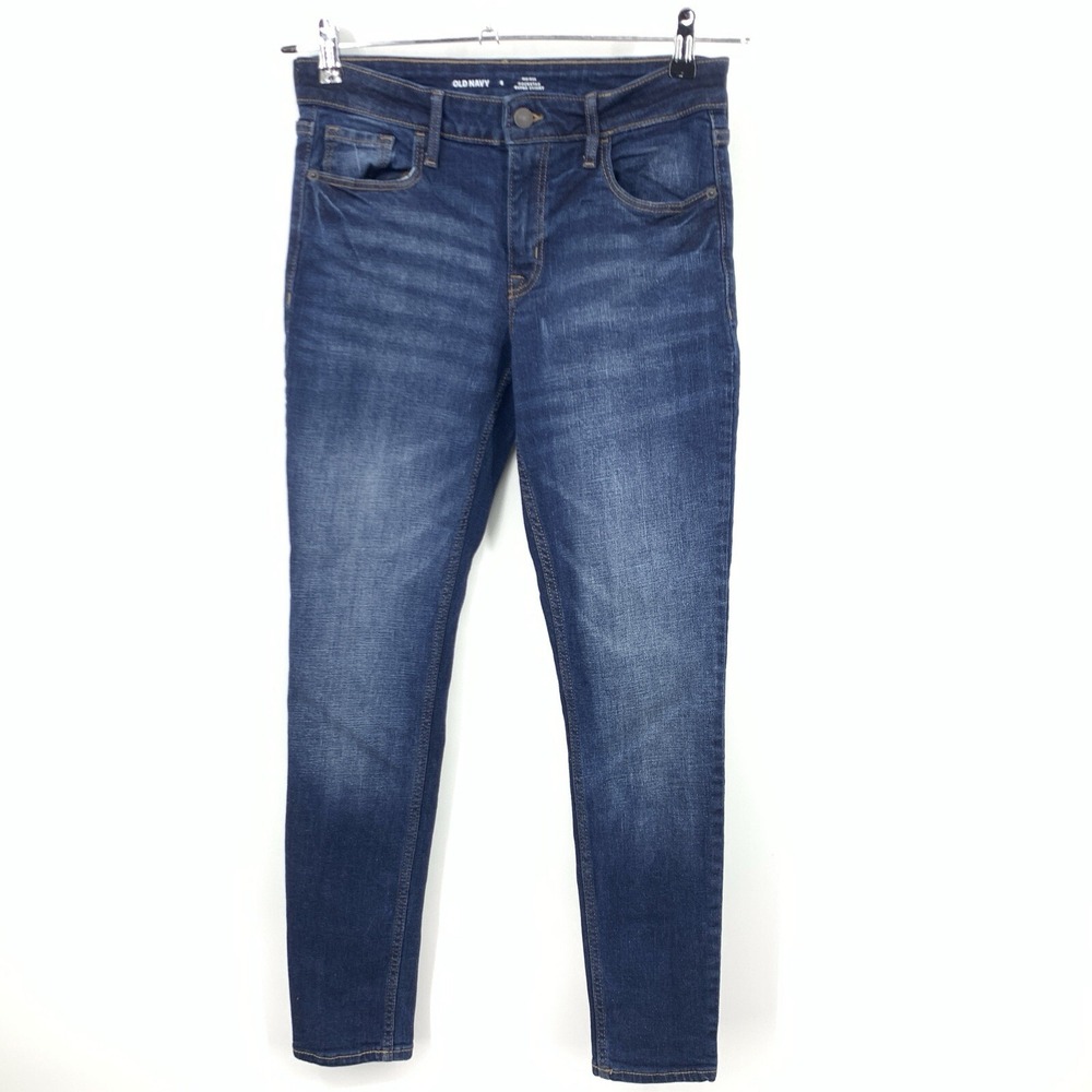 Old Navy Women Size 6 Jeans Rockstar Super Skinny High‎ Rise Dark Wash Stretch